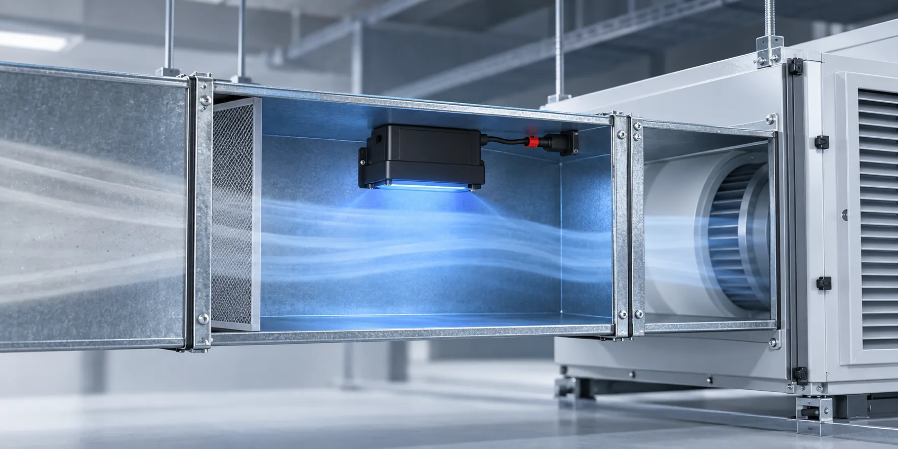 Air-conditioning UV disinfection module installation concept